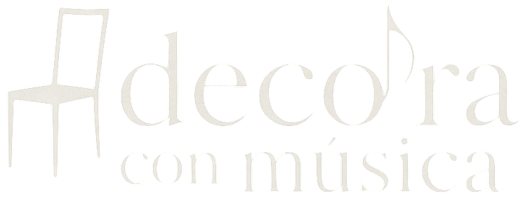 Logotipo de Decora con Música, estudio de interiorismo especializado en integrar elementos musicales